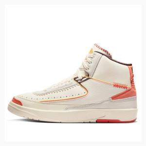 Air Jordan 2 Nike Retro Maison Chateau Rouge Zapatillas Baloncesto Hombre Blancas Naranjas | JD-796NJ