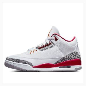 Air Jordan 3 Nike Retro Cardinal Zapatillas Baloncesto Hombre Blancas Rojas | JD-532EO