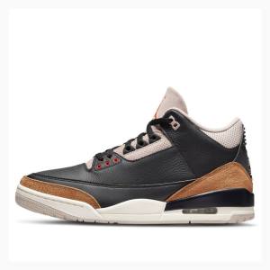 Air Jordan 3 Nike Retro Desert Elephant Zapatillas Baloncesto Hombre Negras Marrones | JD-957YZ