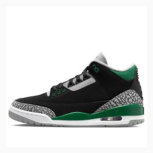 Air Jordan 3 Nike Retro Pine Zapatillas Baloncesto Hombre Negras Verde | JD-537DF