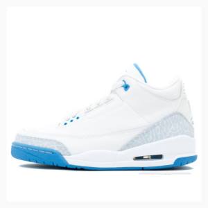 Air Jordan 3 Nike Retro Zapatillas Baloncesto Mujer Blancas Azules | JD-376EZ