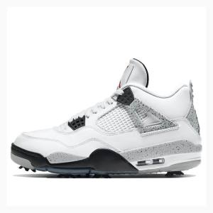 Air Jordan 4 Nike Golf Cement Zapatillas Baloncesto Hombre Blancas Negras Rojas | JD-689KC