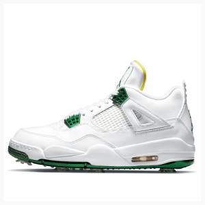 Air Jordan 4 Nike Golf Metallic Zapatillas Baloncesto Hombre Blancas Verde | JD-593AU