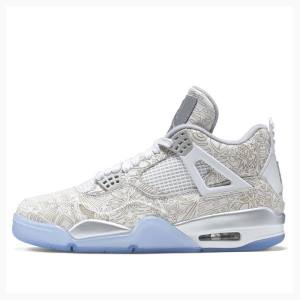 Air Jordan 4 Nike Retro Laser Zapatillas Baloncesto Hombre Blancas | JD-140MS