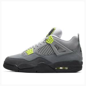 Air Jordan 4 Nike Retro SE 'Neon 95' Neon Zapatillas Baloncesto Hombre Gris Verde | JD-509ER