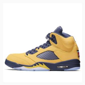 Air Jordan 5 Nike Retro SE Michigan Zapatillas Baloncesto Hombre Amarillo | JD-938PU