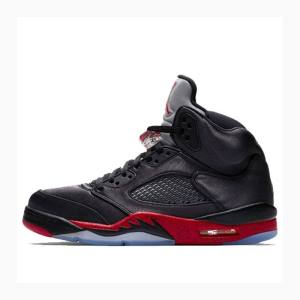 Air Jordan 5 Nike Retro Satin Bred Zapatillas Baloncesto Hombre Negras Rojas | JD-283MT