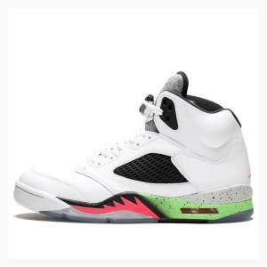 Air Jordan 5 Nike Retro Space Jam Zapatillas Baloncesto Hombre Blancas Rojas Verde | JD-035MZ