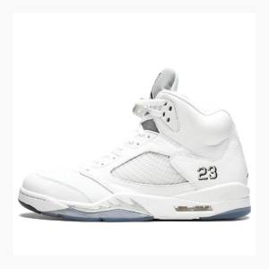 Air Jordan 5 Nike Retro Zapatillas Baloncesto Hombre Blancas | JD-634TK