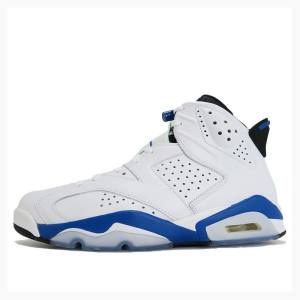 Air Jordan 6 Nike Retro Deporte Zapatillas Baloncesto Hombre Blancas Azules | JD-810KB