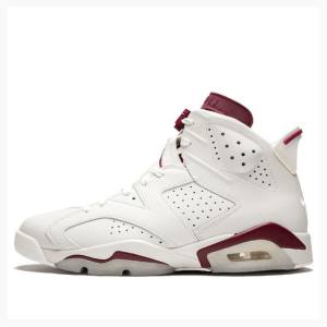 Air Jordan 6 Nike Retro Maroon Zapatillas Baloncesto Hombre Blancas Rojas | JD-507WJ