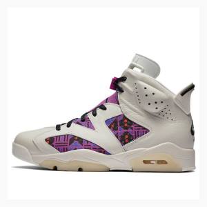 Air Jordan 6 Nike Retro Quai 54 Zapatillas Baloncesto Hombre Blancas Moradas | JD-603RX