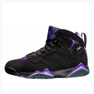 Air Jordan 7 Nike Retro Ray Allen Bucks Zapatillas Baloncesto Hombre Negras Moradas | JD-170VT