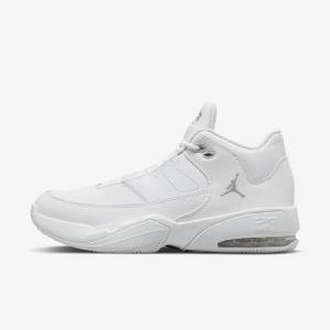 Air Jordan Nike Max Aura 3 Zapatillas Baloncesto Hombre Blancas Metal Plateadas | NK620FWJ