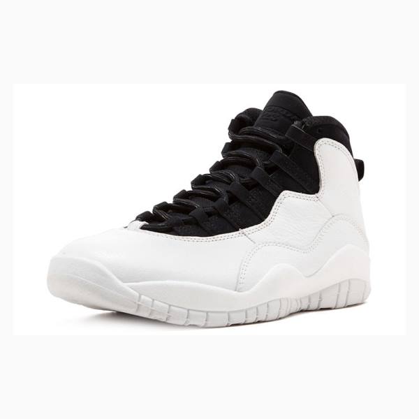 Air Jordan 10 Nike Retro Zapatillas Baloncesto Hombre Blancas Negras | JD-783VF