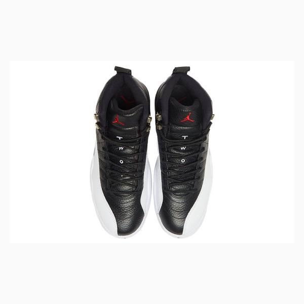 Air Jordan 12 Nike Playoffs Zapatillas Baloncesto Hombre Negras Blancas | JD-351BI