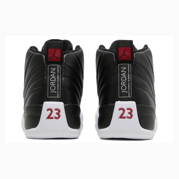 Air Jordan 12 Nike Playoffs Zapatillas Baloncesto Hombre Negras Blancas | JD-351BI