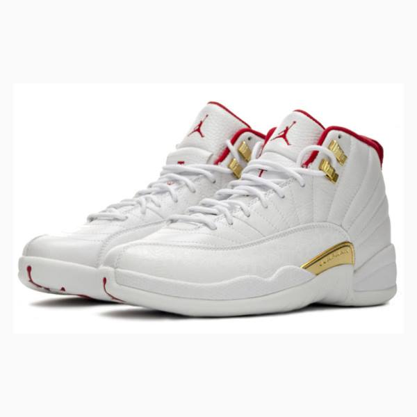 Air Jordan 12 Nike Retro FIBA Zapatillas Baloncesto Hombre Blancas Rojas | JD-092WY