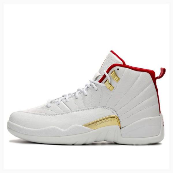 Air Jordan 12 Nike Retro FIBA Zapatillas Baloncesto Hombre Blancas Rojas | JD-092WY