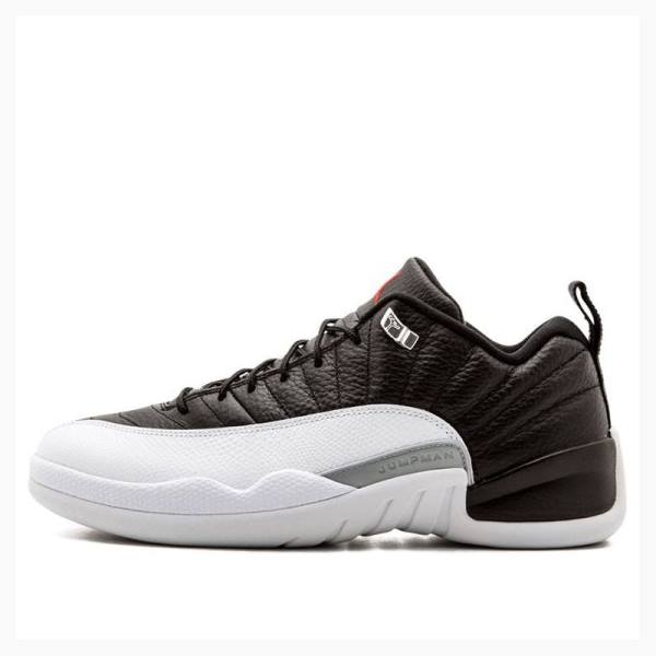 Air Jordan 12 Nike Retro Low Playoffs Zapatillas Hombre Negras Blancas | JD-279AF