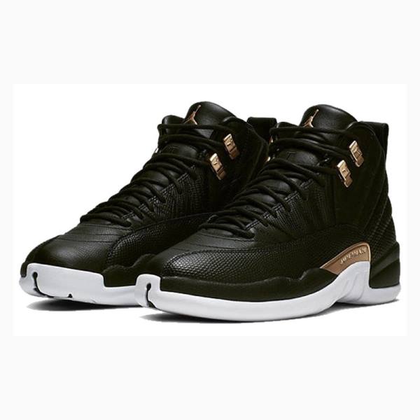 Air Jordan 12 Nike Retro Metallic Zapatillas Baloncesto Mujer Negras | JD-978QL