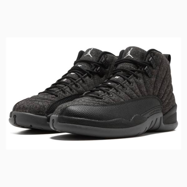 Air Jordan 12 Nike Retro Wool Zapatillas Baloncesto Hombre Negras | JD-982TI