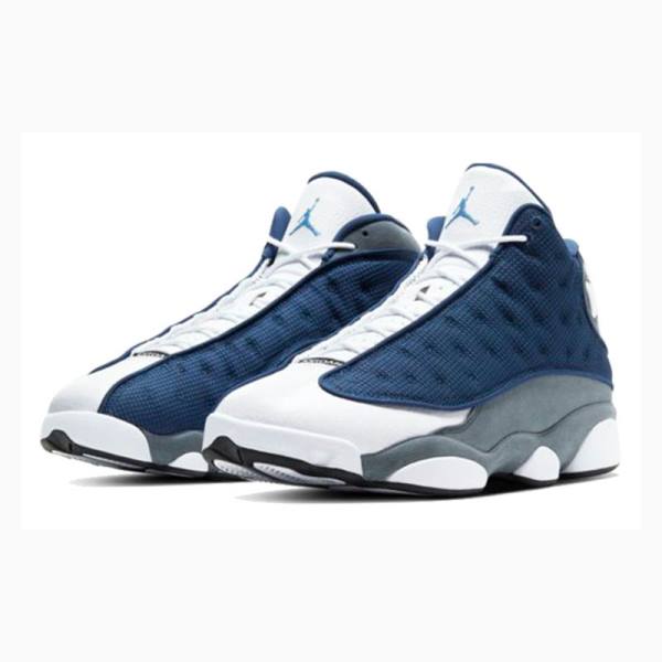 Air Jordan 13 Nike Retro Flint Zapatillas Baloncesto Hombre Blancas Azules Gris | JD-172LI