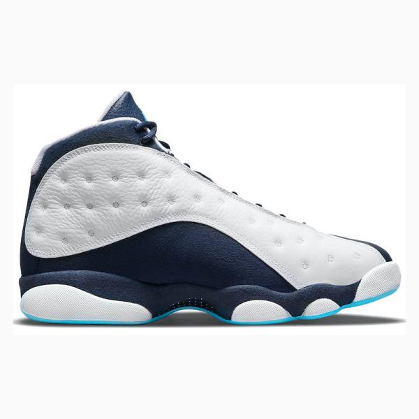 Air Jordan 13 Nike Retro Obsidian powder Zapatillas Baloncesto Hombre Blancas Azules | JD-528NP