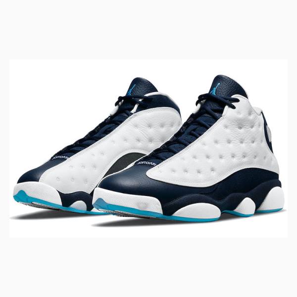 Air Jordan 13 Nike Retro Obsidian powder Zapatillas Baloncesto Hombre Blancas Azules | JD-528NP