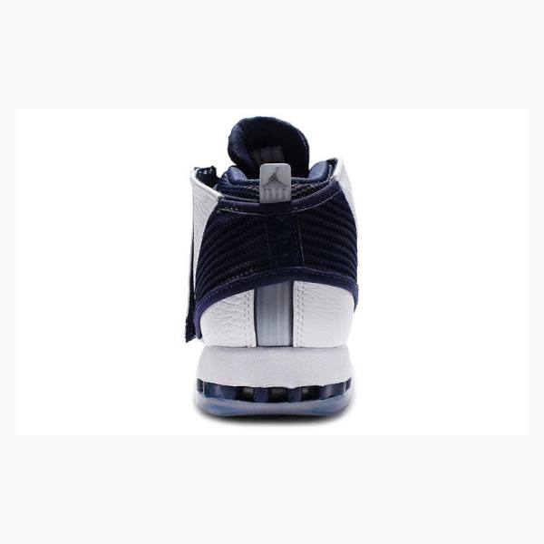 Air Jordan 16 Nike Retro Zapatillas Baloncesto Hombre Blancas Azul Marino | JD-437ZG