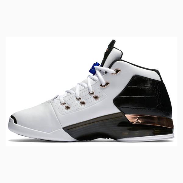 Air Jordan 17 Nike Retro Copper Zapatillas Baloncesto Hombre Blancas Negras | JD-302TI