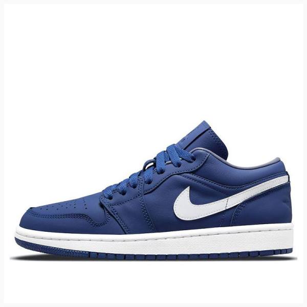 Air Jordan 1 Nike Low Deep Royal Zapatillas Mujer Azules Blancas | JD-716JS