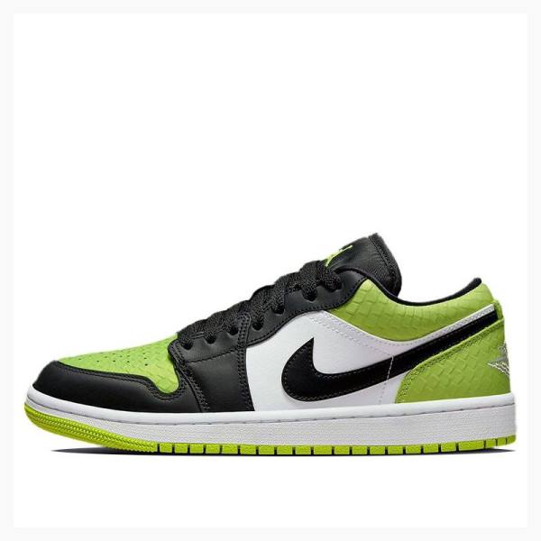 Air Jordan 1 Nike Low Snakeskin Vivid Zapatillas Mujer Negras Verde | JD-804ND