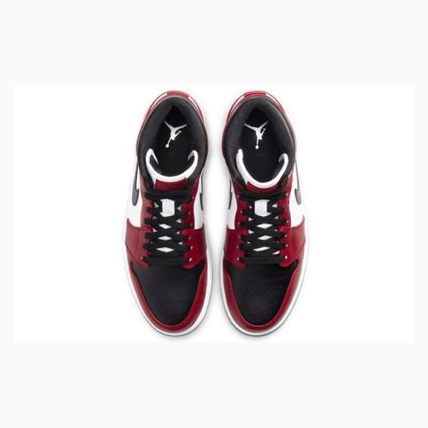 Air Jordan 1 Nike Mid Chicago Zapatillas Baloncesto Hombre Negras Blancas Rojas | JD-436NE