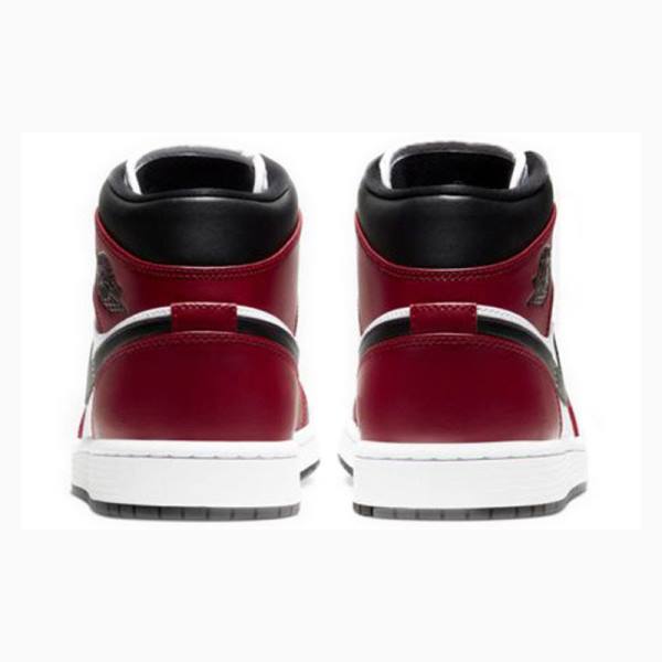 Air Jordan 1 Nike Mid Chicago Zapatillas Baloncesto Hombre Negras Blancas Rojas | JD-436NE