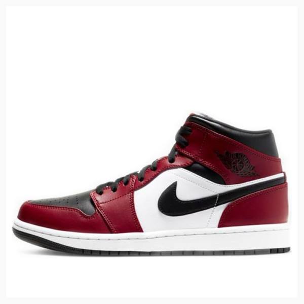 Air Jordan 1 Nike Mid Chicago Zapatillas Baloncesto Hombre Negras Blancas Rojas | JD-436NE