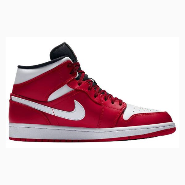 Air Jordan 1 Nike Mid Chicago Zapatillas Baloncesto Hombre Blancas Rojas | JD-641BP