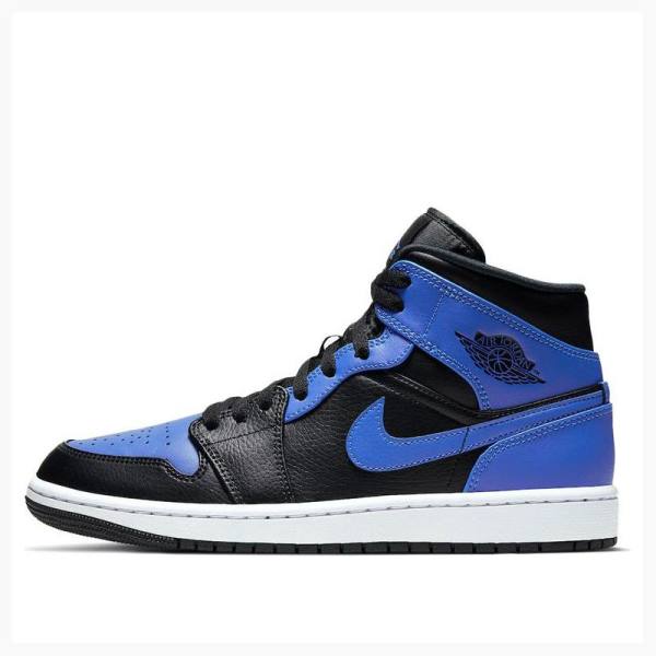 Air Jordan 1 Nike Mid Hyper Royal Zapatillas Baloncesto Hombre Azules Negras | JD-241RV