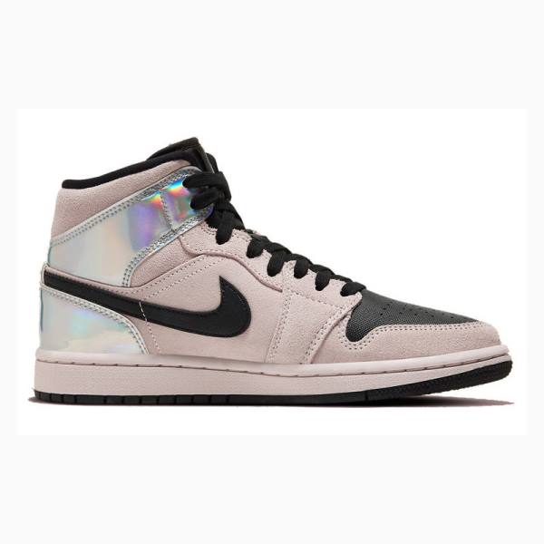 Air Jordan 1 Nike Mid Iridescent Zapatillas Baloncesto Mujer Rosas Negras | JD-512EL