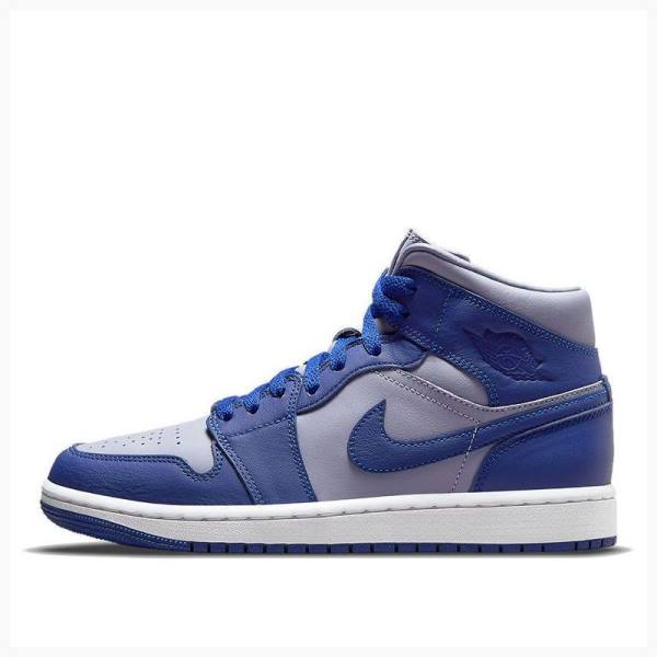 Air Jordan 1 Nike Mid Iron Zapatillas Baloncesto Mujer Azules | JD-149ZW