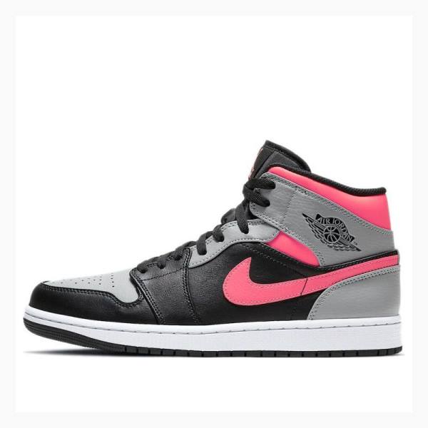 Air Jordan 1 Nike Mid Shadow Zapatillas Baloncesto Hombre Negras Plateadas Rosas | JD-083RJ