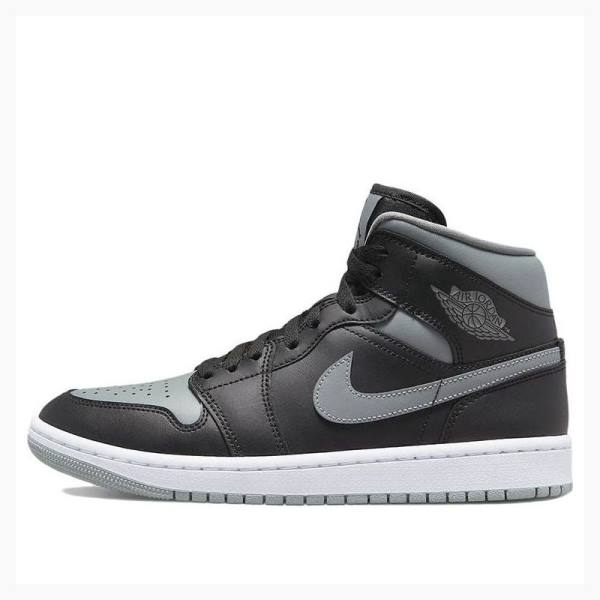 Air Jordan 1 Nike Mid Shadow Zapatillas Baloncesto Mujer Negras Gris | JD-629RZ