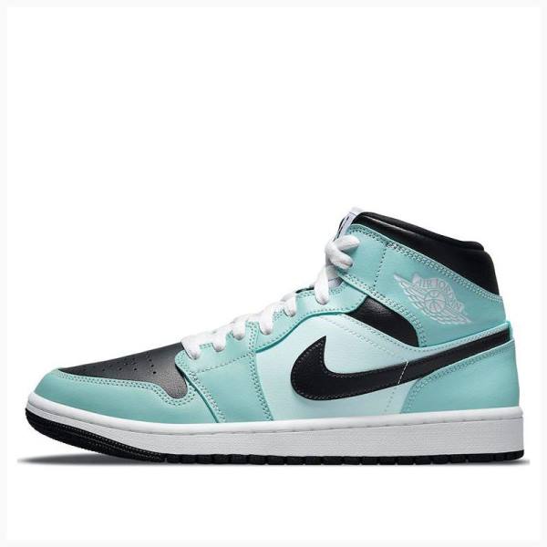 Air Jordan 1 Nike Mid Teal Tint Zapatillas Baloncesto Mujer Azules Negras | JD-281VW