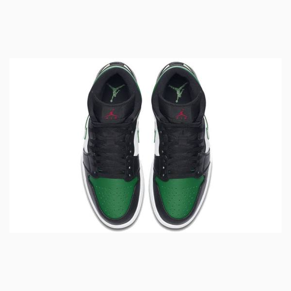 Air Jordan 1 Nike Mid Zapatillas Baloncesto Hombre Negras Verde | JD-059DM