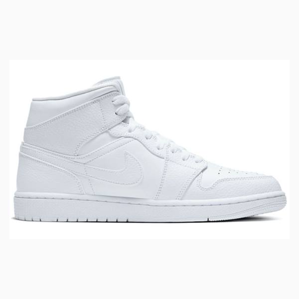 Air Jordan 1 Nike Mid Zapatillas Baloncesto Hombre Blancas | JD-078BS