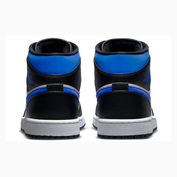 Air Jordan 1 Nike Mid Zapatillas Baloncesto Hombre Blancas Negras Azules | JD-305QN