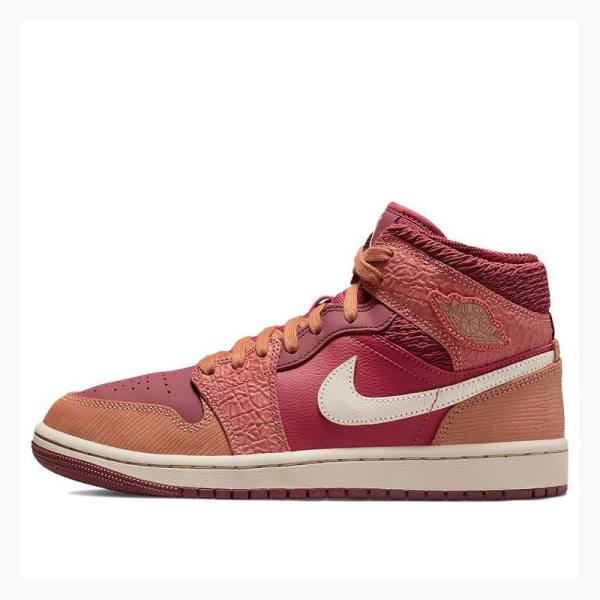 Air Jordan 1 Nike Mid Zapatillas Baloncesto Mujer Rojas | JD-317TC