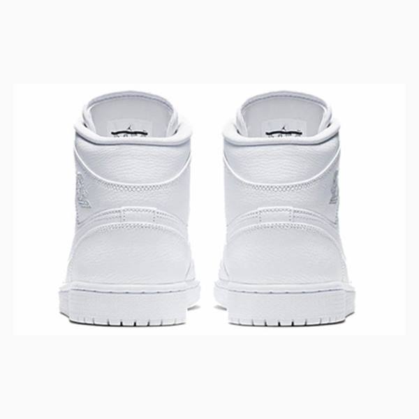 Air Jordan 1 Nike Mid Zapatillas Baloncesto Hombre Blancas | JD-429UT