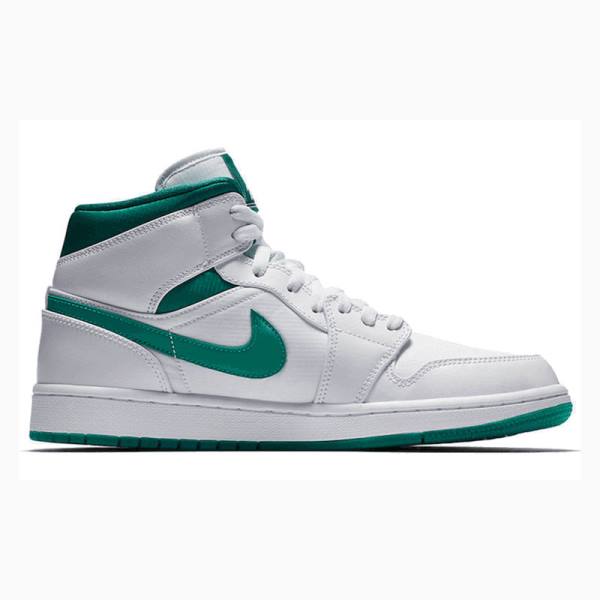 Air Jordan 1 Nike Mid Zapatillas Baloncesto Hombre Verde Blancas | JD-518TK