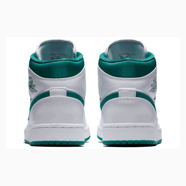 Air Jordan 1 Nike Mid Zapatillas Baloncesto Hombre Verde Blancas | JD-518TK